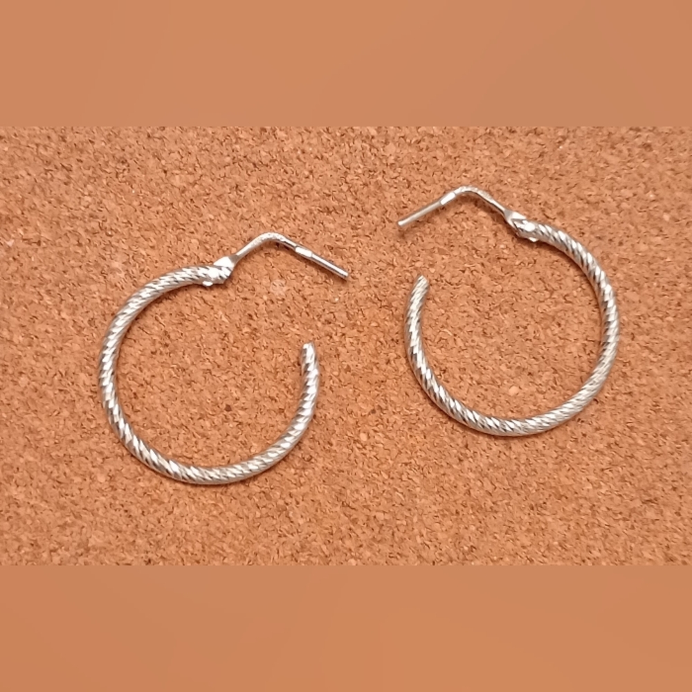 Hoop Earrings Sterling Silver NWOT